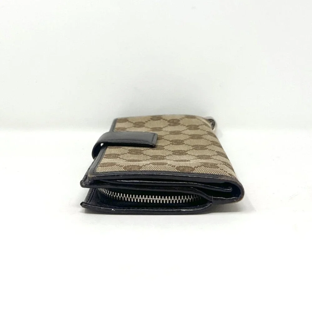 Gucci GG Monogram Canvas Zip Wallet‎ Black Leather Trim - Picture 8 of 12
